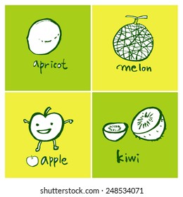 Vegetable and fruit illustrations / Hand drawn food ingredients - vector