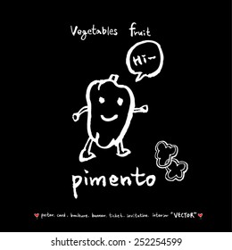 Vegetable and fruit illustrations / Hand drawn food ingredients - vector