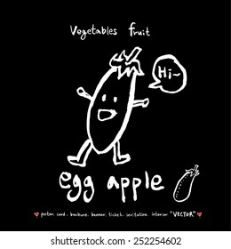 Vegetable and fruit illustrations / Hand drawn food ingredients - vector