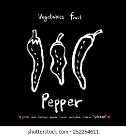 Vegetable and fruit illustrations / Hand drawn food ingredients - vector