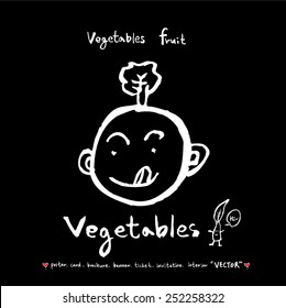 Vegetable and fruit illustrations / Hand drawn food ingredients - vector