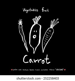 Vegetable and fruit illustrations / Hand drawn food ingredients - vector