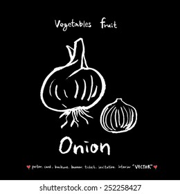 Vegetable and fruit illustrations / Hand drawn food ingredients - vector