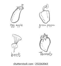 Vegetable and fruit illustrations / Hand drawn food ingredients - vector