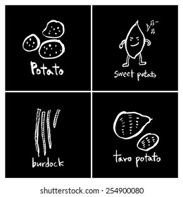 Vegetable and fruit illustrations / Hand drawn food ingredients - vector