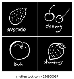 Vegetable and fruit illustrations / Hand drawn food ingredients - vector