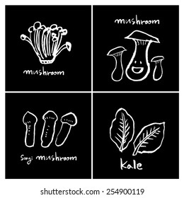 Vegetable and fruit illustrations / Hand drawn food ingredients - vector