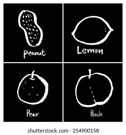 Vegetable and fruit illustrations / Hand drawn food ingredients - vector