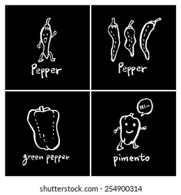 Vegetable and fruit illustrations / Hand drawn food ingredients - vector