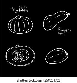 Vegetable and fruit illustrations / Hand drawn food ingredients - vector