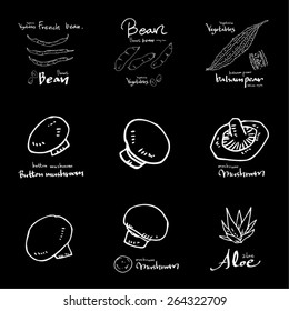 Vegetable and fruit illustrations / Hand drawn food ingredients - vector