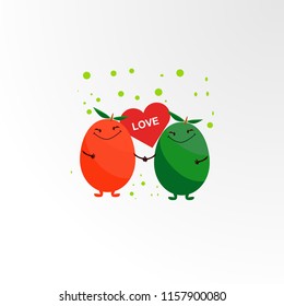 vegetable and fruit lover logo concept, logo, sign, symbol or mark for drink, nature, food, agriculture company. vector logo design