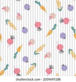 VEGETABLE AND FRUIT SEAMLESS PATTERN