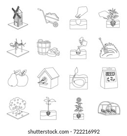 Vegetable, garden, ecology and other web icon in outline style .Food, harvest, Farm icons in set collection.