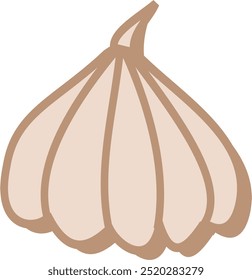 ilustração de alho vegetal em vetor.