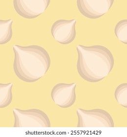 vegetable garlic seamless pattern. Seamless pattern of fresh vegetables. Organic food banner.