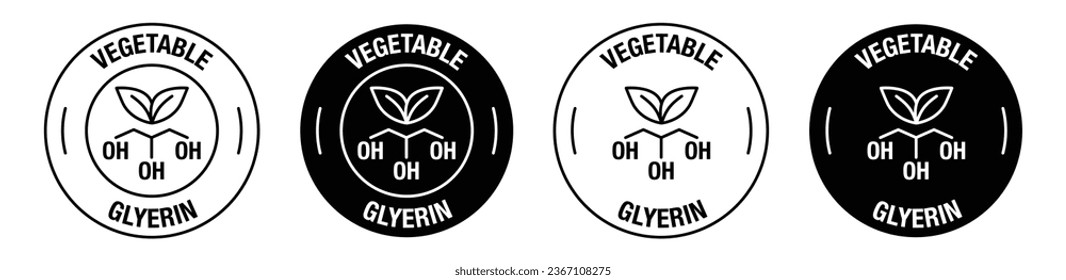 Vegetable glycerin vector symbol set