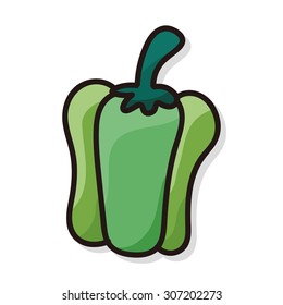 vegetable Green pepper color doodle