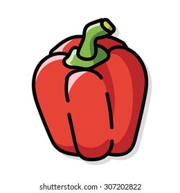 vegetable Green pepper color doodle