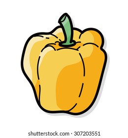 vegetable Green pepper color doodle