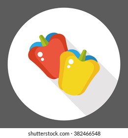 vegetable green pepper flat icon