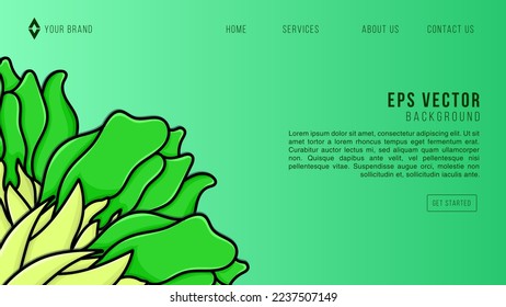 Vegetable Green Web Design Abstract Background EPS 10 Vector For Website, Landing Page, Home Page, Web Page