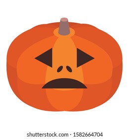 Vegetable halloween pumpkin icon. Isometric of vegetable halloween pumpkin vector icon for web design isolated on white background