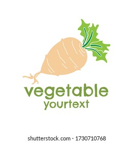 vegetable hand drawn logo design. funny icon