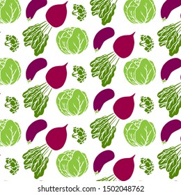 Vegetable Hand Drawn Vector Background