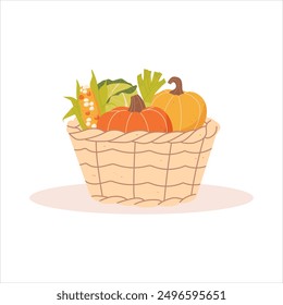 Vegetable harvest in a basket. Harvest Festival. Farmers Market