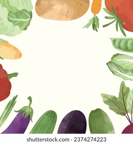 Vegetable Healthy Food Frame Background