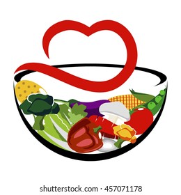 Vegetable and healthy food logo template