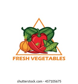 Vegetable and healthy food logo template