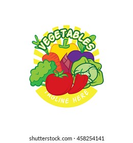 Vegetable and healthy food logo template