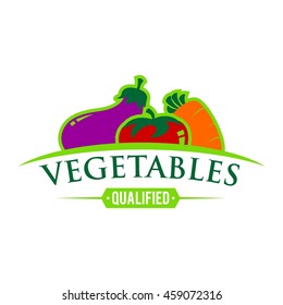 Vegetable and healthy food logo template