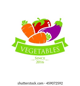 Vegetable and healthy food logo template