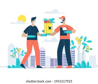 Concepto de ilustración vectorial de entrega en el hogar vegetal