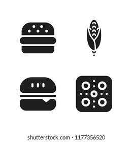 vegetable icon. 4 vegetable vector icons set. burger, pizza and corn icons for web and design about vegetable theme