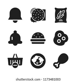 vegetable icon. 9 vegetable vector icons set. shopping basket, burger and chicken leg icons for web and design about vegetable theme