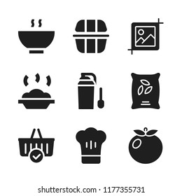 vegetable icon. 9 vegetable vector icons set. seeds, rice and chef icons for web and design about vegetable theme
