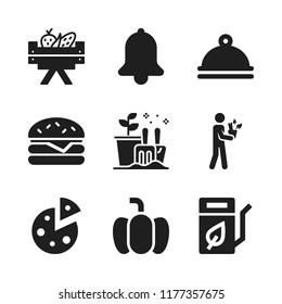 vegetable icon. 9 vegetable vector icons set. bell, pumpkin and burger icons for web and design about vegetable theme