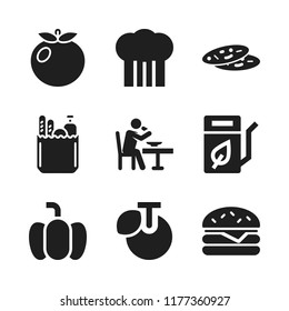 vegetable icon. 9 vegetable vector icons set. tomato, groceries and pumpkin icons for web and design about vegetable theme