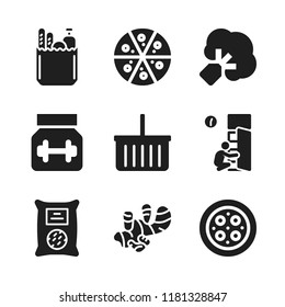 vegetable icon. 9 vegetable vector icons set. seeds, pizza and protein icons for web and design about vegetable theme