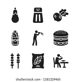 vegetable icon. 9 vegetable vector icons set. eating, pepper and skewers icons for web and design about vegetable theme