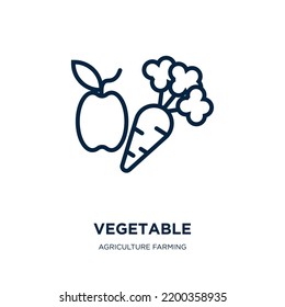 vegetable icon from agriculture farming and gardening collection. Thin linear vegetable, fruit, food outline icon isolated on white background. Line vector vegetable sign, symbol for web and mobile