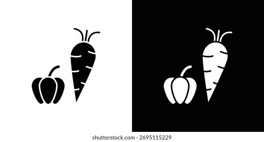 Konzept der Gemüsesymbole Silhouettensymbol.