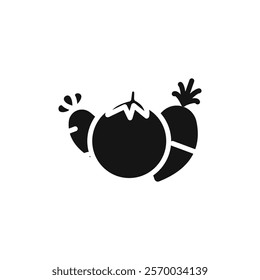 Vegetable icon Flat simple outline set