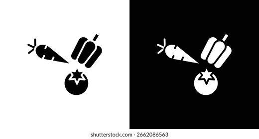 Icono vegetal del paquete del Vector del diseño del estilo del glifo