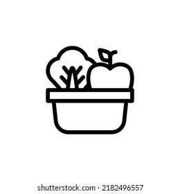 Pflanzensymbol. Line Art Design einzeln auf weißem Hintergrund