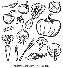 Vegetable Icon Line Drawing